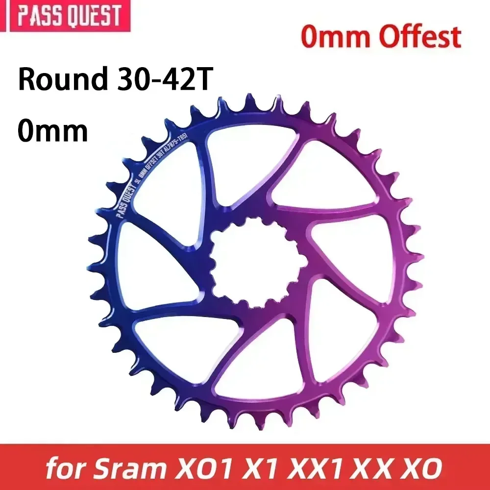 Bicycle Sprocket Gear PASS QUEST 0mm Offset Chainring mountain MTB Narrow Wide Direct Mount Chainwheel 30T 32 36 36T 38 42T for SRAM eagle XX1 X01 XO