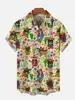 2024 Fashion Men's Hawaiian shirts Mexican Style Colorful Graffiti Art Poster Prints Short Sleeve Shirt  Hawaii style clothing 2