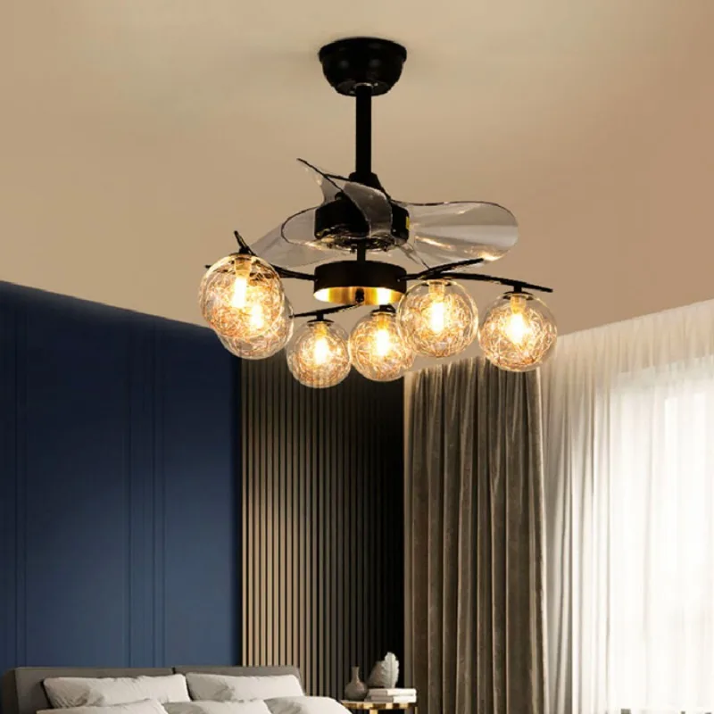 

LED pendant lamp modern Nordic Creative bedroom decor for fan restaurant fans with remote control light ventilador de techo fans
