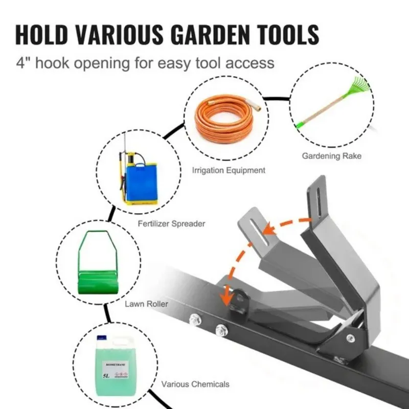 VEVOR Trimmer Rack, 3 Place Weeder Trimmer Rack, Locking Trim Holder Landscape Trailer Rack Carrier Mount on Open Pickup/Trailer