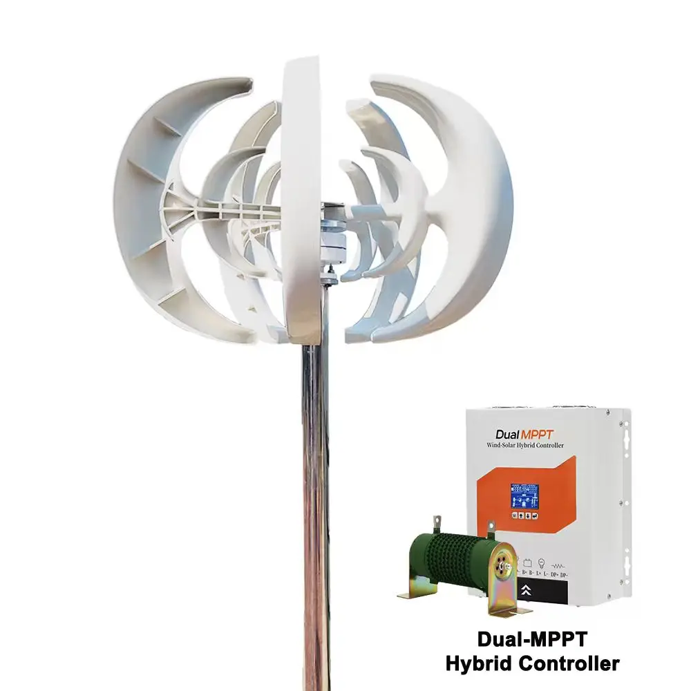 3000 W Windturbinengenerator mit vertikaler Achse, geräuscharm, geringer Start, Windgeschwindigkeit, 12 V, 24 V, 48 V, Windmühle, netzunabhängiges System mit MPPT-Ladegerät – Detail 10