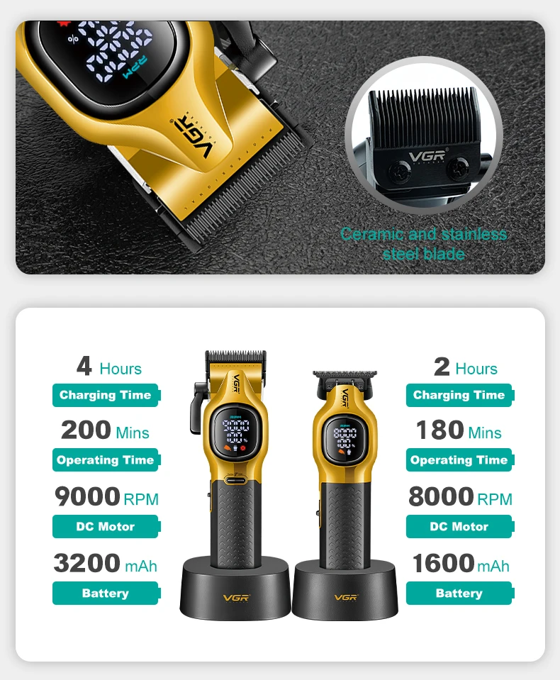 VGR 886 رجل مقص الشعر مجموعة 9000 دورة في الدقيقة...