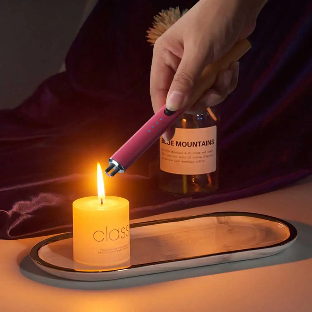 Electric Arc Igniter Electric Candle Lighter Rechargeable Flameless Plasmas Lighter Portable Windproof Ignition Tool