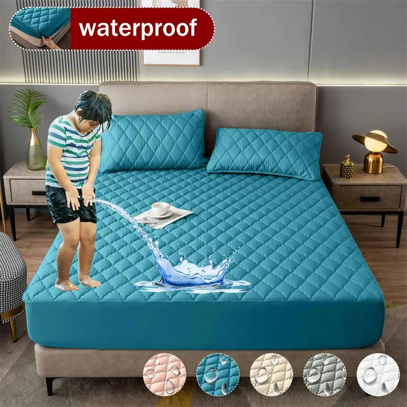 MATBEBY Protège-matelas Matelassé Pour Grand Lit, Rafraîchissant, Respirant Et Doux, Extensible Jusqu'à 53,3 Cm De Profondeur, Grand Lit, Noir, Surmatelas
