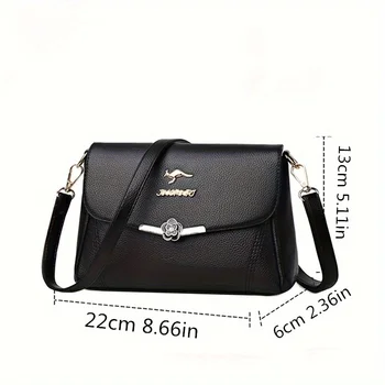 حقيبة عصرية بكتف واحد للنساء، محفظة كروس متعددة الاستخدامات مع حزام قابل للتعديل، جلد صناعي مقاوم للماء 3