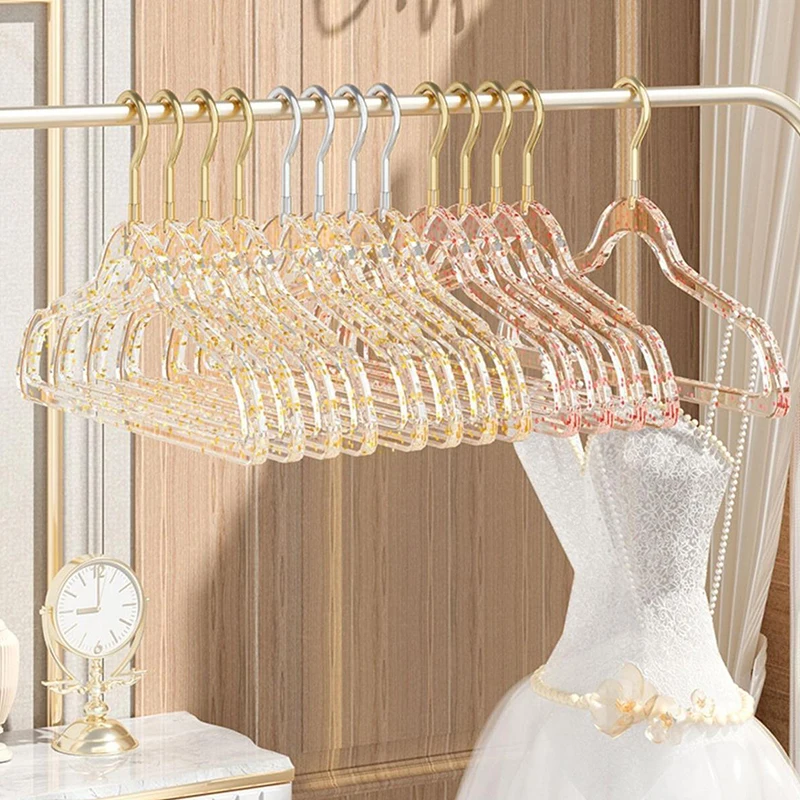 Transparent Hangers Household Non-marking Non-slip Clothing Hangers Light Luxury Clothing Shop Special Drying Clothes Props 5