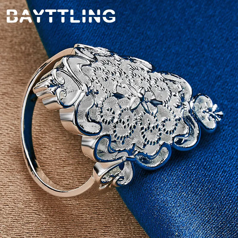 925 Sterling Silver Hollow Pattern Ring For Women 6/7/8/9/10# Wedding Jewelry Accessories silver rings silver ring wedding rings