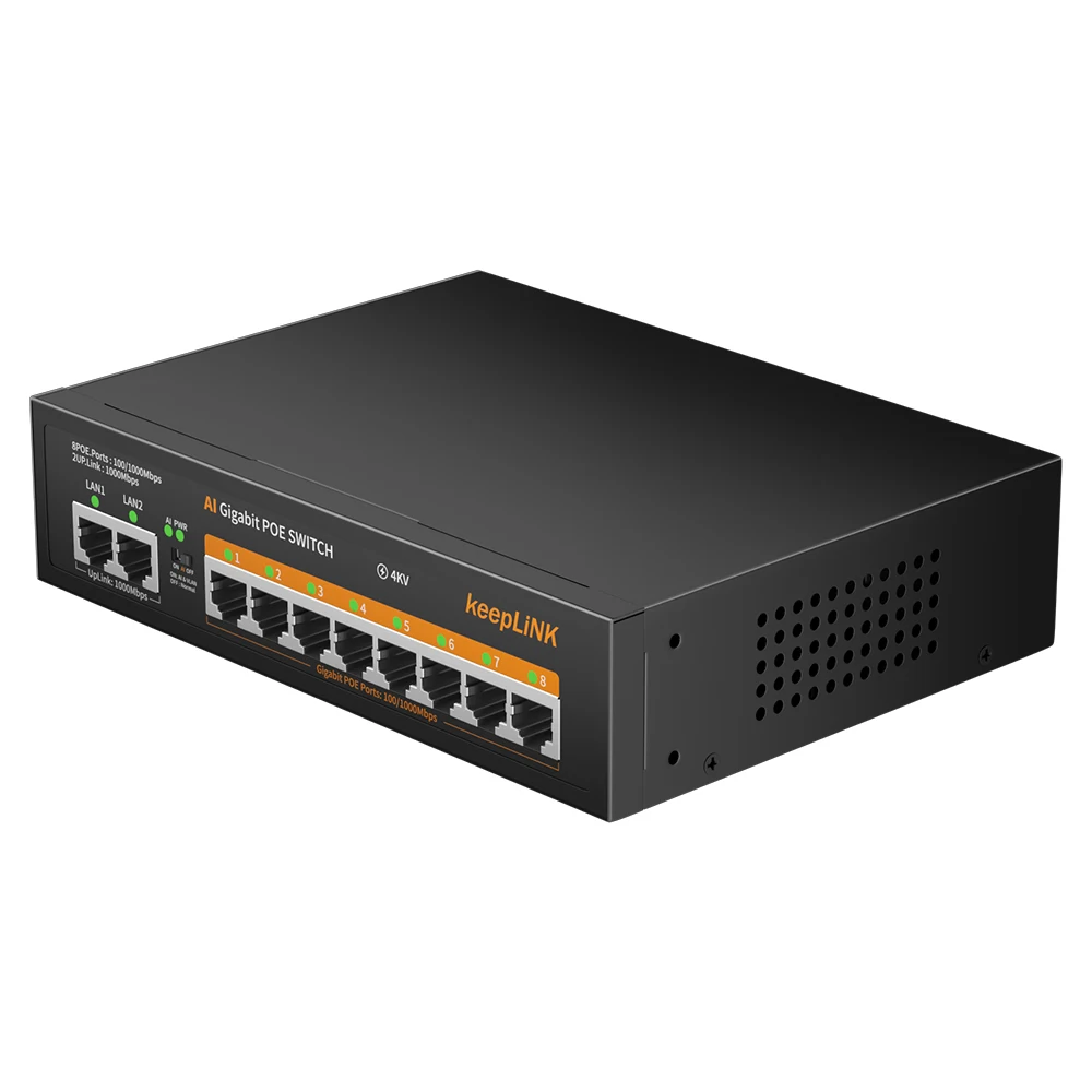 Keeplink-poe Switch Ethernet Portas 1000 Mbps Padrão de Rede 52v Potência Embutida Cctv Câmera ip Roteador Wifi - Imagem 2