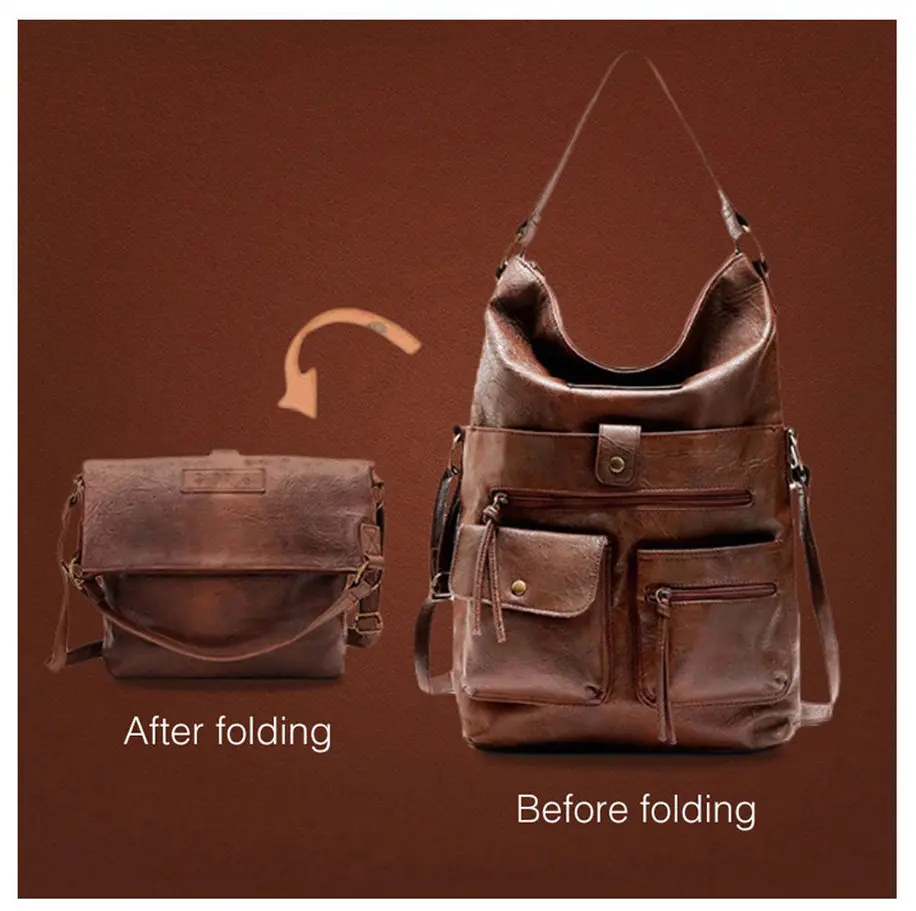 Women Shoulder Bag Tote 14' Pu Leather Handbags Crossbody Fold Over Packets Fashion Casual