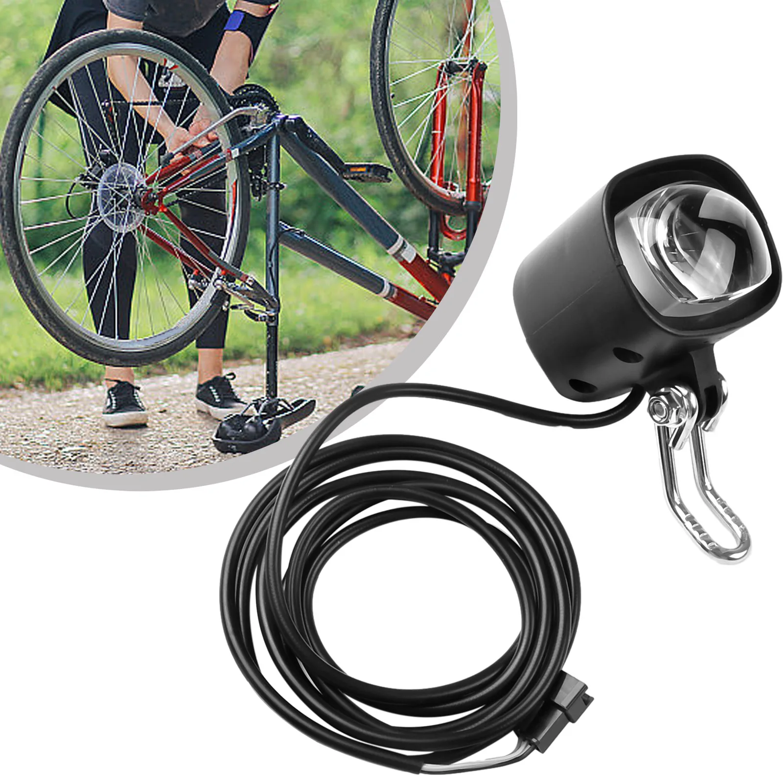 

36-60V Scooter Headlight High Brightness LED Front Fork Light Ebike Headlight Spotlight With Horn Front Lamp Electric Bike Light
