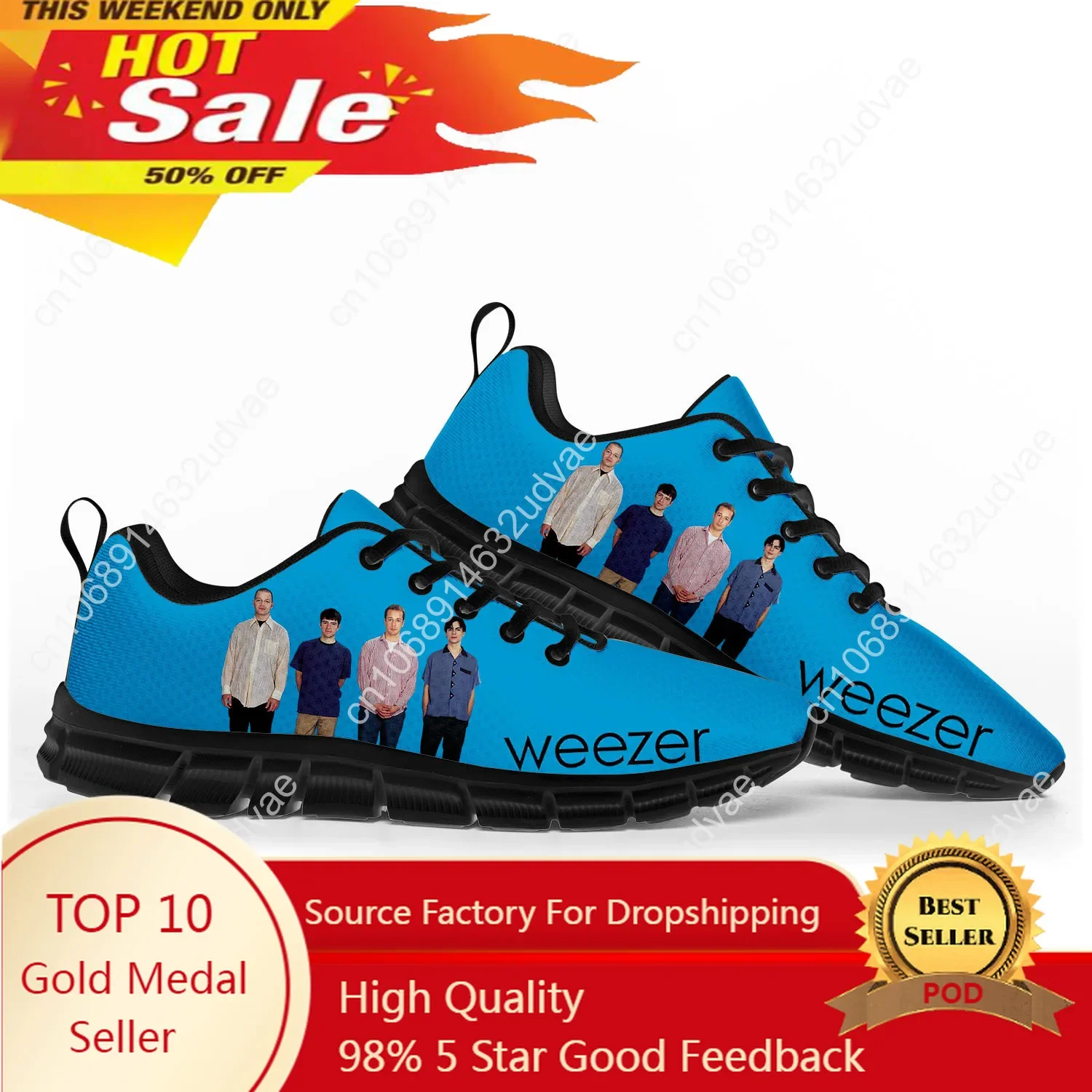 

Weezer Pop Rock Band Like Sports Shoes Mens Womens Teenager Kids Children Sneakers Casual Custom High Quality Couple Shoes Black