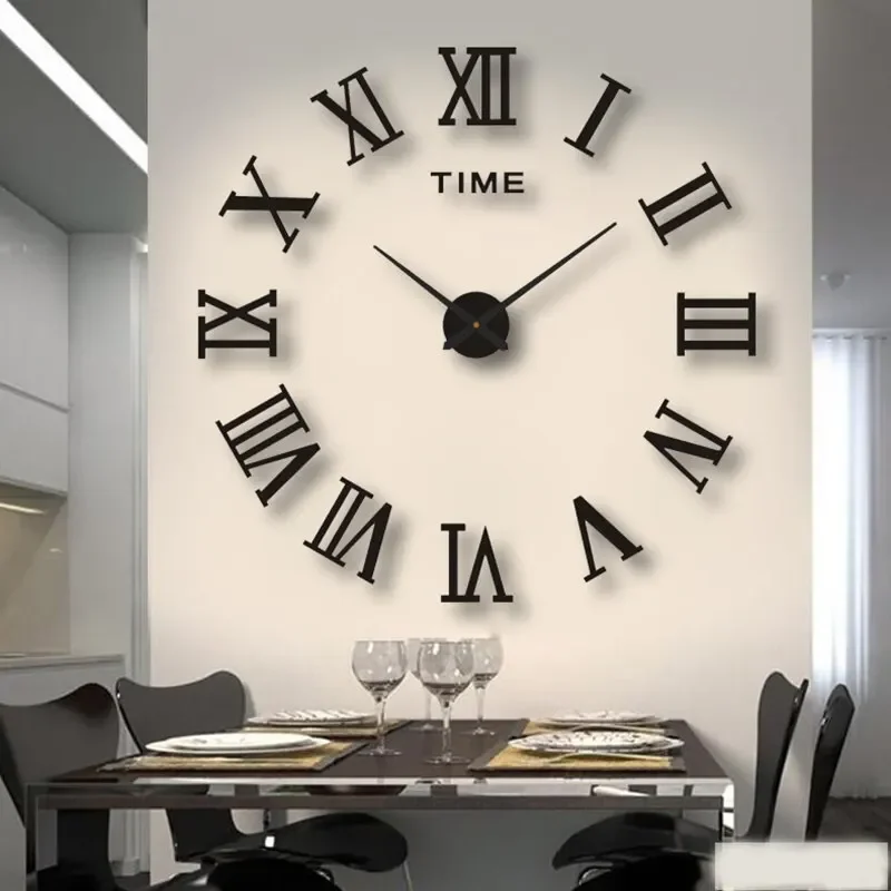 3D Acrylic Digital Wall Clock with Roman Numerals wall clock