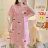 Maternity Clothings Nursing Dresses Breastfeeding Sleepwear Pattern Printing Cheerful and Lively Girl Feeling for Pregnant Women 3