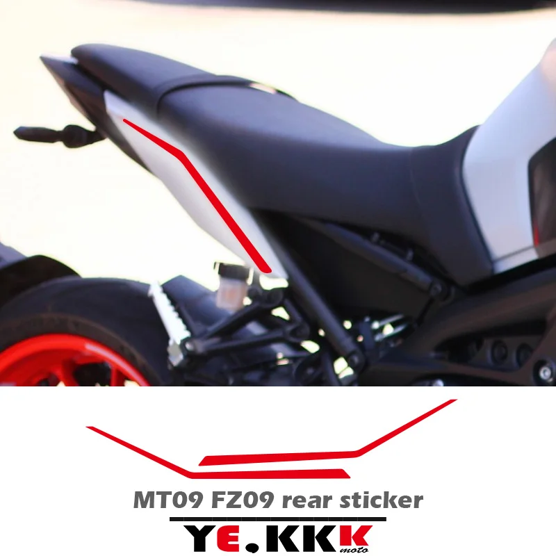 For YAMAHA MT09 MT-09 MT-09SP FZ09 Rear Tail Fairing Sticker Decals Hollow Line Stickers Custom Color MT 09