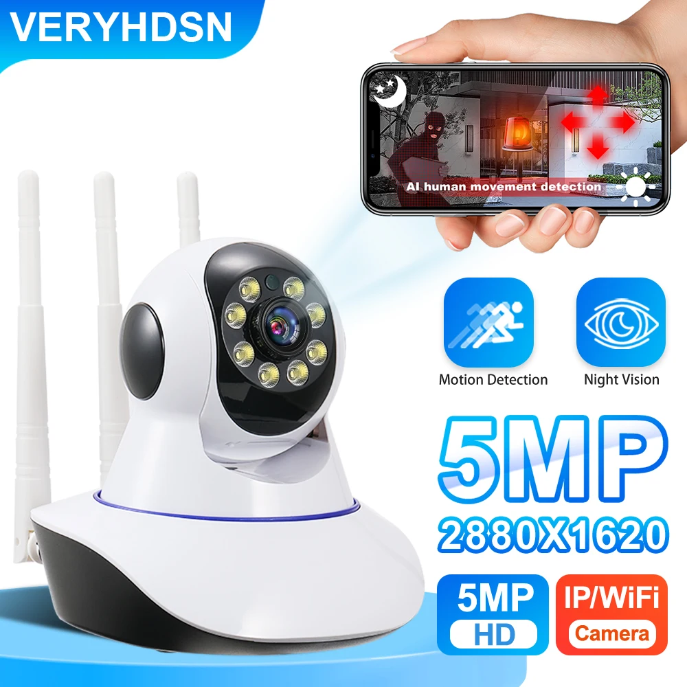 

5MP камеры IP Wifi камеры наблюдения видео полноцветные ночного видения безопасности дома Survalance камеры Ai человека автоматического отслеживания