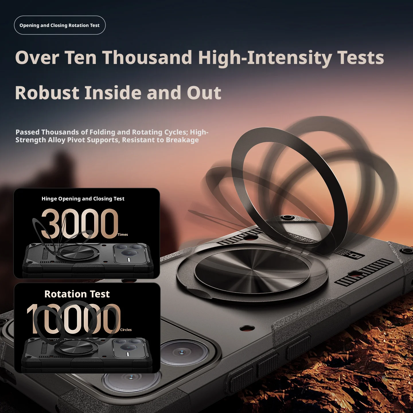 360° Rotatable Stand Case with Built-in Airbag and Military-Grade Drop Protection