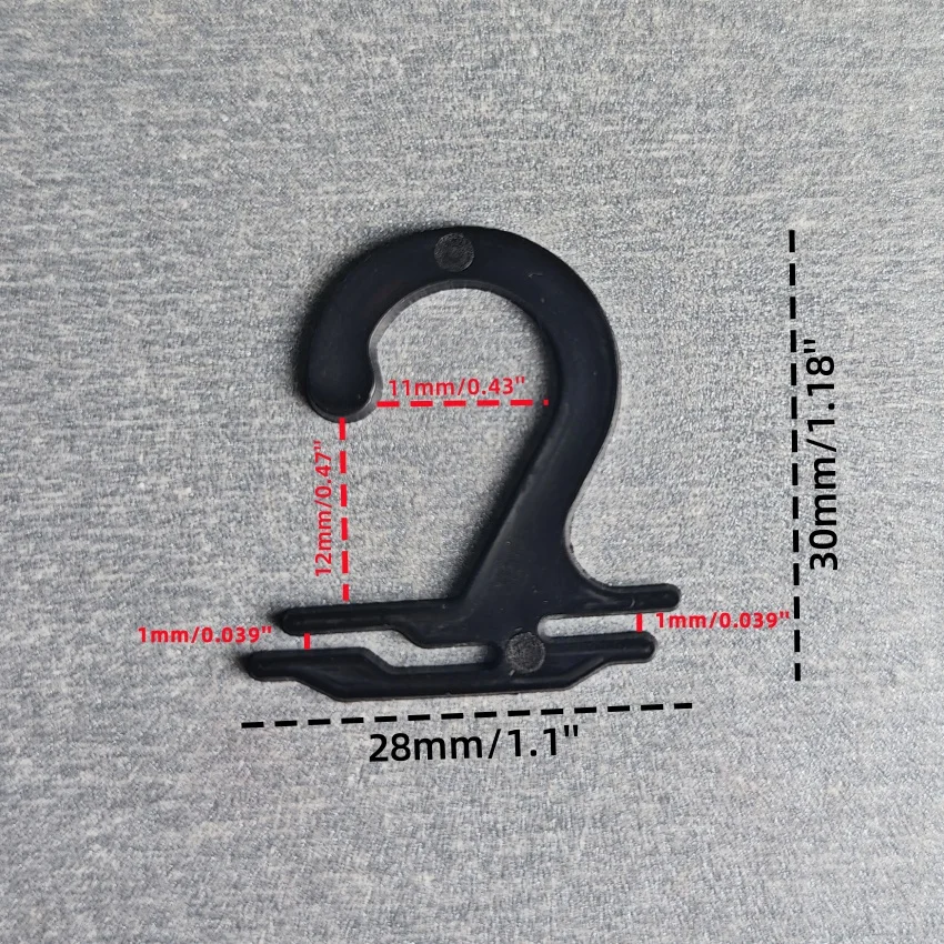 500pcs 28x30mm 플라스틱 플랫 양말 포장 가방 디스플레이 후크 행거 의류 액세서리