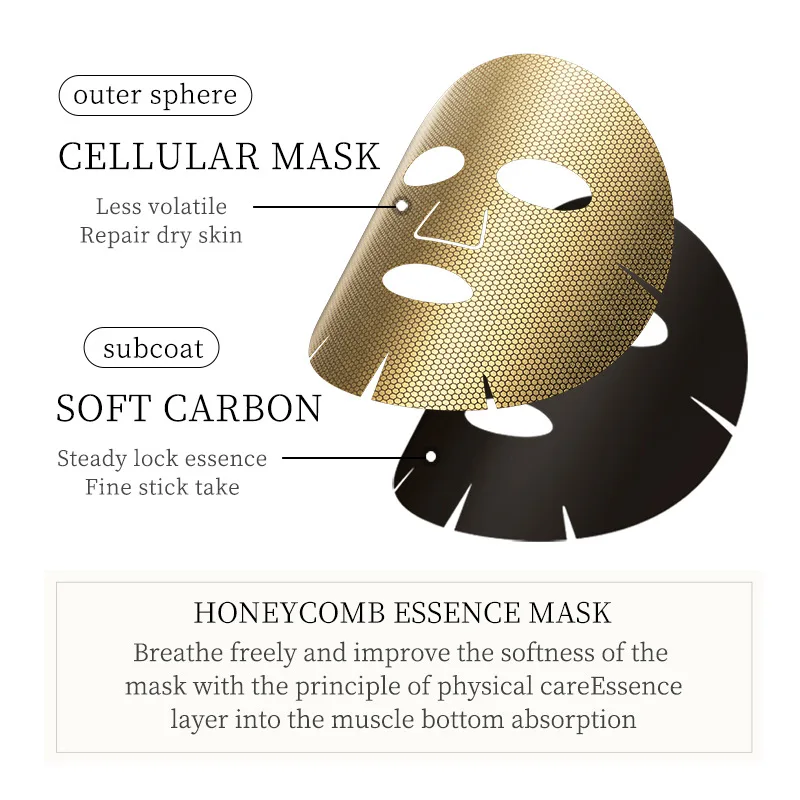 5/10pcs SADOER 24K Golden Face Mask Moisturizing Face skincare Firming Nourishing Smooth Skin Rejuvenation Facial Masks