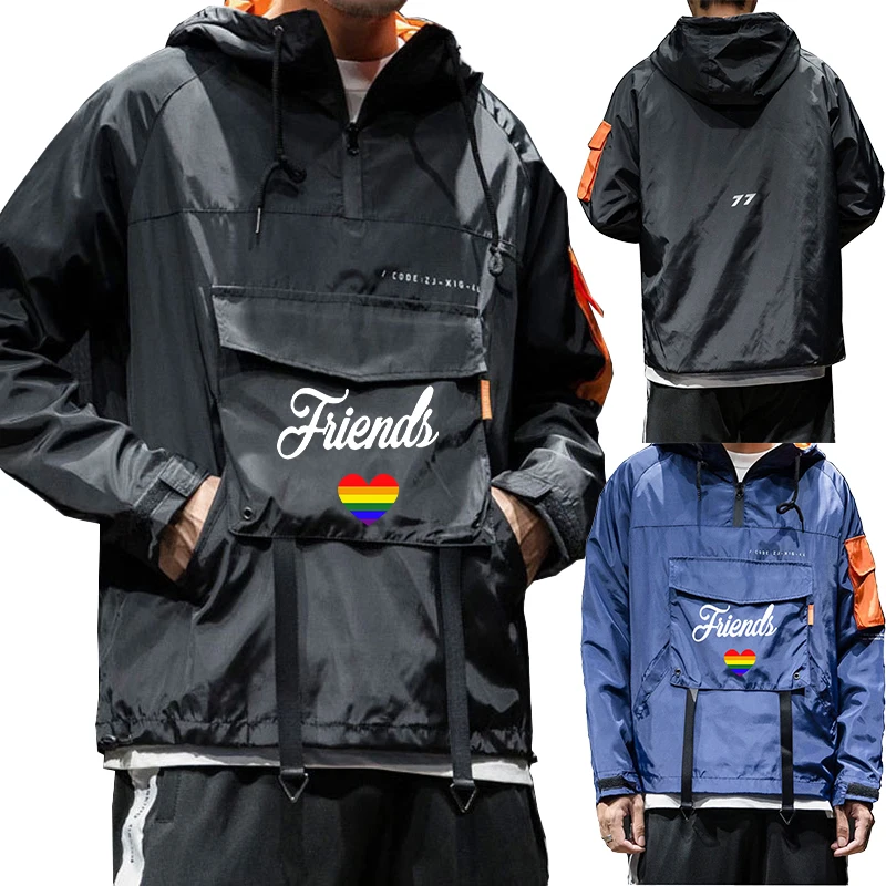 2023 Fashion Men's Outdoor Sports Pullover Hooded Jacket Printed Soft Shell Windproof Jacket Japanese Windproof Jacket poisonous sports car concept racing mechanical style six cylinder engine compartment creative watch men s trend fashion watch 蓝硅胶带	rose gold shell blue face blue silicone band