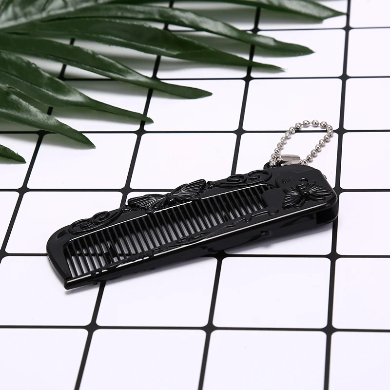 Portable Hair Comb Brush Heychain Foldable Massage Comb Anti-stati Chair 1pc