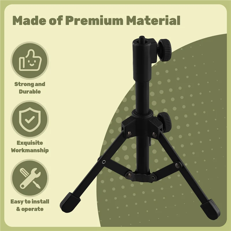 T31C-미니 테이블탑 삼각대 마이크 스탠드 홀더, 회의, 강의, 연설 등에 적합한 나사형 마이크 스탠드