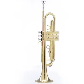 Top Trumpet B flat trumpet musical instrument heavier type Gold plating playing music With Mouthpiece New