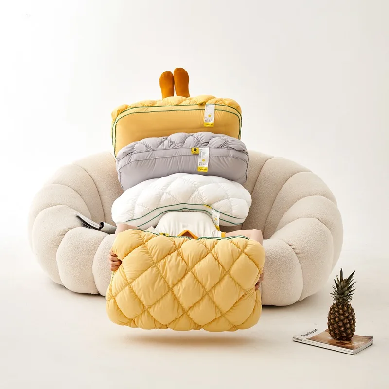 1pc pineapple Pillow,Premium Soft Alternative Filling, Comfortable Bed Pillow,High Pillows Bedroom Hotel All Season Available 6