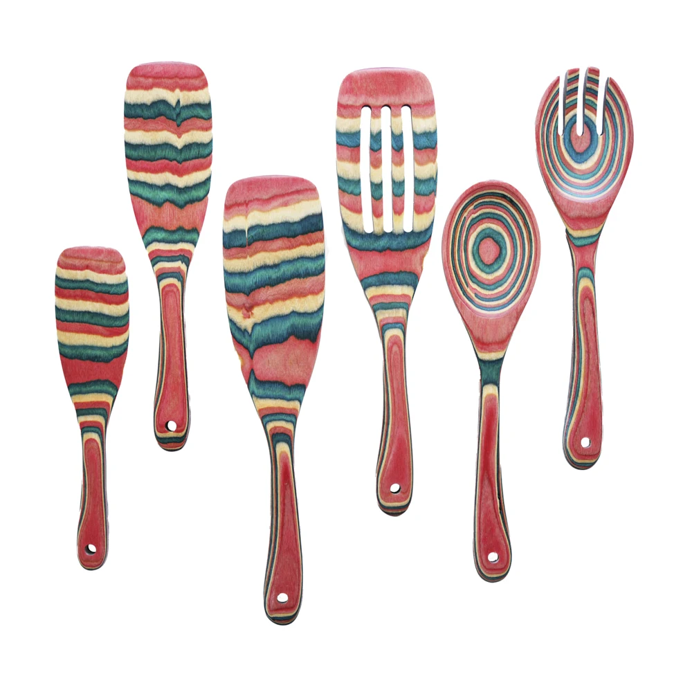 IK Color Wood Tableware Spoon Rice Colander Soup Skimmer Cooking Soup Spoons Scoop Kitchen Set Tool
