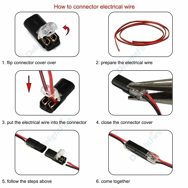 Wire Connector Terminals Wire Connector Electrical Connectors Electrical Connector Led Strip Connectors Led Connectors Cable Connector 2pin Pluggable Wire Connector Quick Splice No Waterproof Electrical Cable Crimp Terminal for 22-18AWG Car LED Strip Auto Wiring