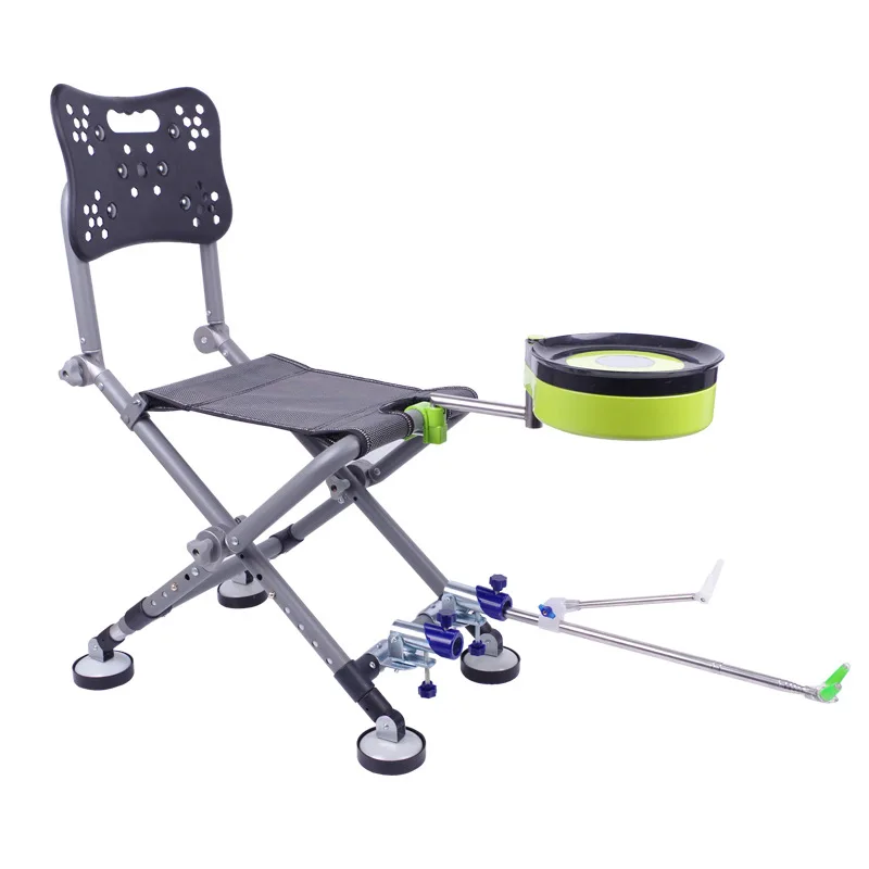 Fauteuil de pêche pliant réglable 180° avec dossier aluminium - Chaise portable pour camping et pêche