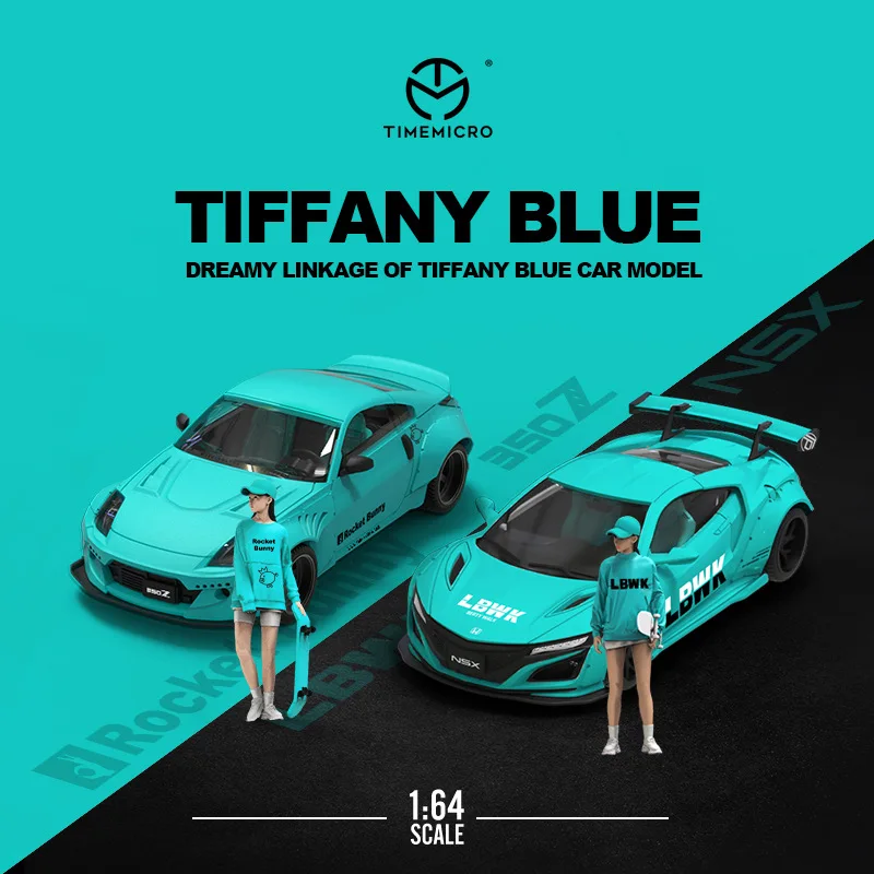 

TimeMicro1:64 Honda NSX Nissan 350Z Tiffany Blue Simulation Alloy car model Gift