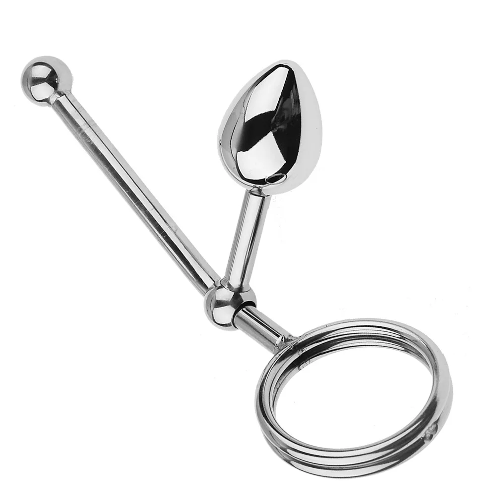 Haak Ring Metaal Verwijderbaar Beweegbaar Enkel Dubbel Bal Speelgoed voor Mannen Sexy Winkel 18+ Anale Plug Staal_voghion.com