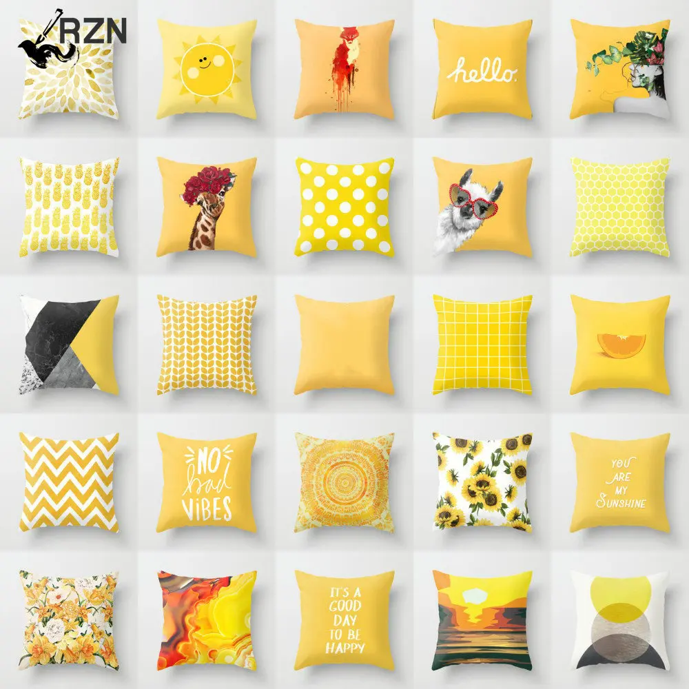 

Геометрическая желтая декоративная наволочка в виде жирафа размером 45x45 см, домашний декор, наволочки для диванных подушек в гостиной