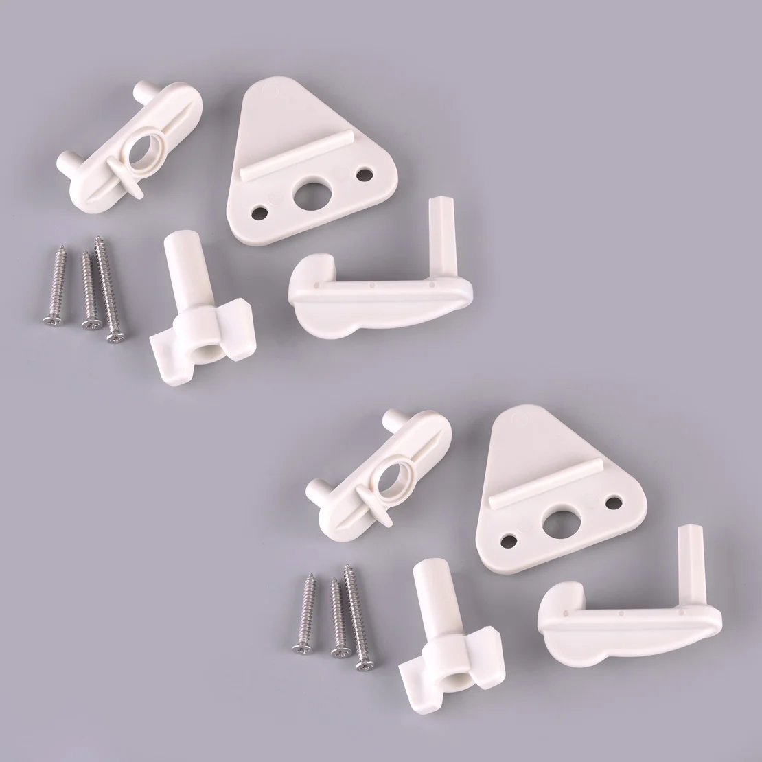 

2 Sets Door Gate Latch Lock Kits Universal for Pontoon Boat Marine Yacht White Plastic