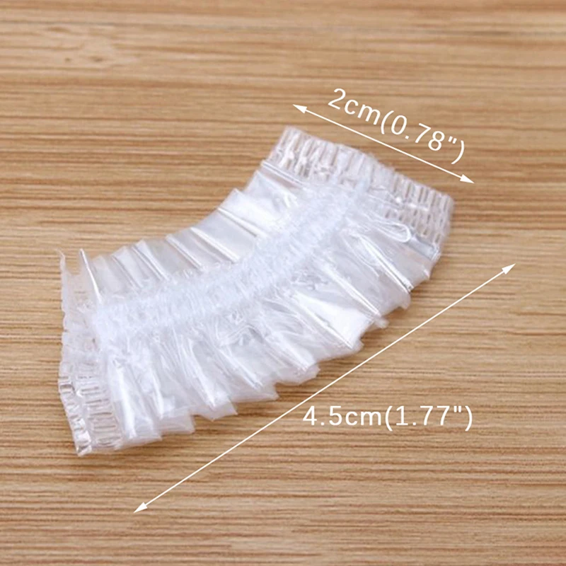 100pcs Hair Dyeing Ear Cover Disposable Waterproof Ear Protector Salon Bath Shower Shield Earmuffs Barber Hairdressing Accessory 2
