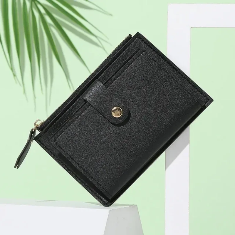 Elegant Women's Leather Wallet - Compact, Slim, Multi-Card Holder with Hasp Closure