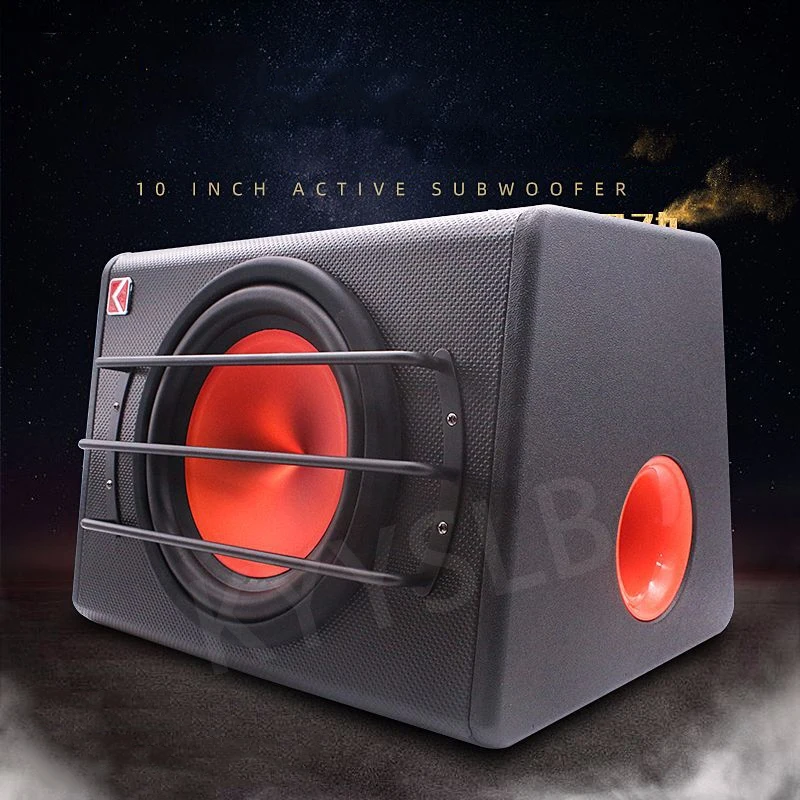 KYYSLB 1500W 10 Inch 4ohm Active Car Subwoofer Speaker High Quality Trapezoidal High Power Subwoofer Car Bass Audio Woofer