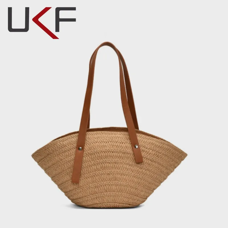 부드러운 광택의 UKF 여성용 빈티지 로프 버클 메신저 백, 가죽 여성용 겨드랑이 숄더백, 볼라스 핸드백 부드러운 광택의 UKF 여성용 빈티지 로프 버클 메신저 백, 가죽 여성용 겨드랑이 숄더백, 볼라스 핸드백