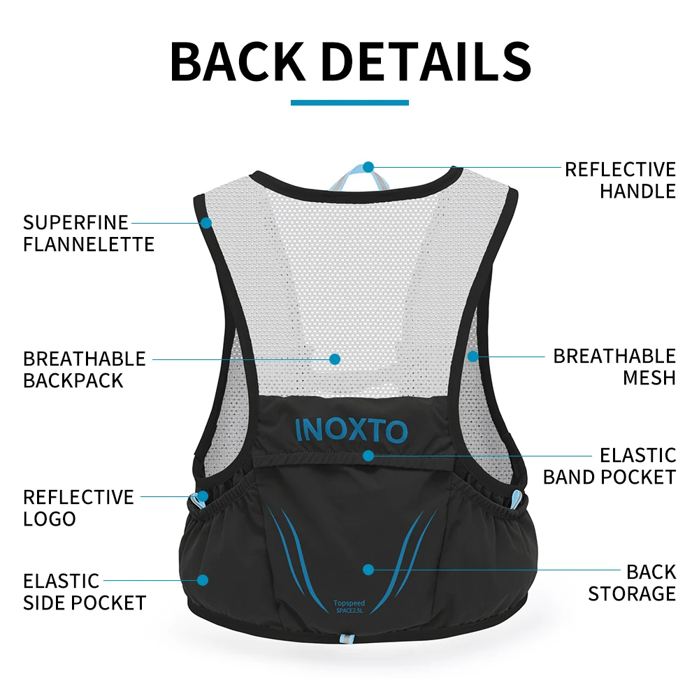 INOXTO-Lightweight running backpack hydration vest, suitable for