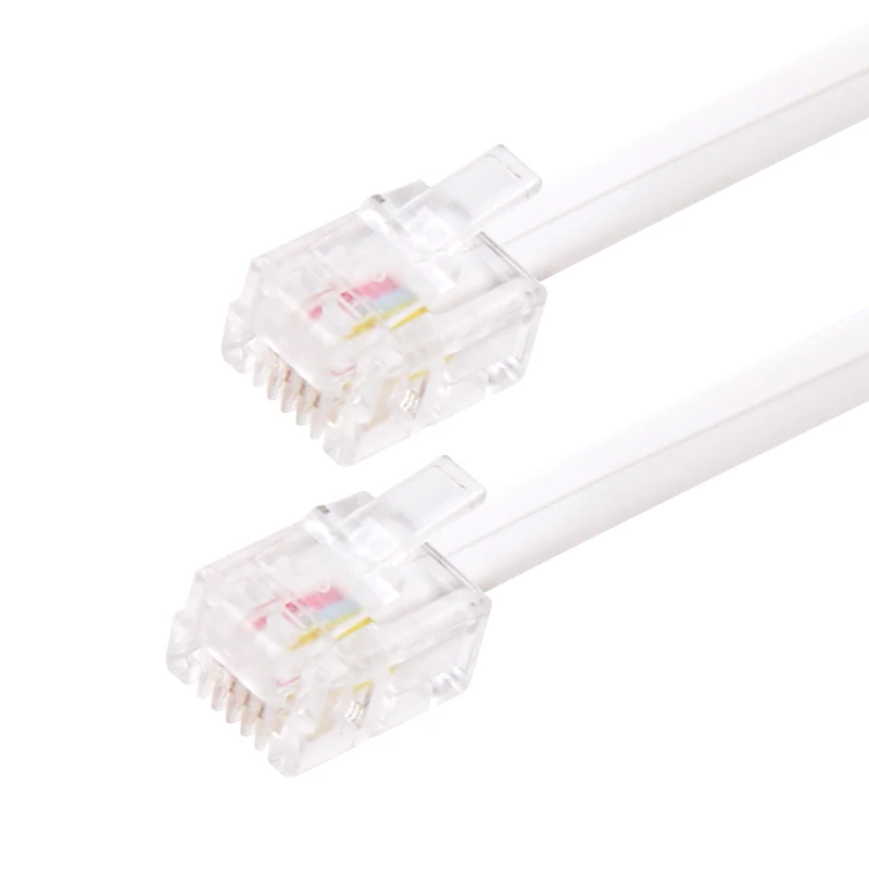 RJ11 6P4C 남성-남성 모듈형 전화 인터넷 전화 연장 케이블 커넥터 1M 2M 3M 전화 케이블