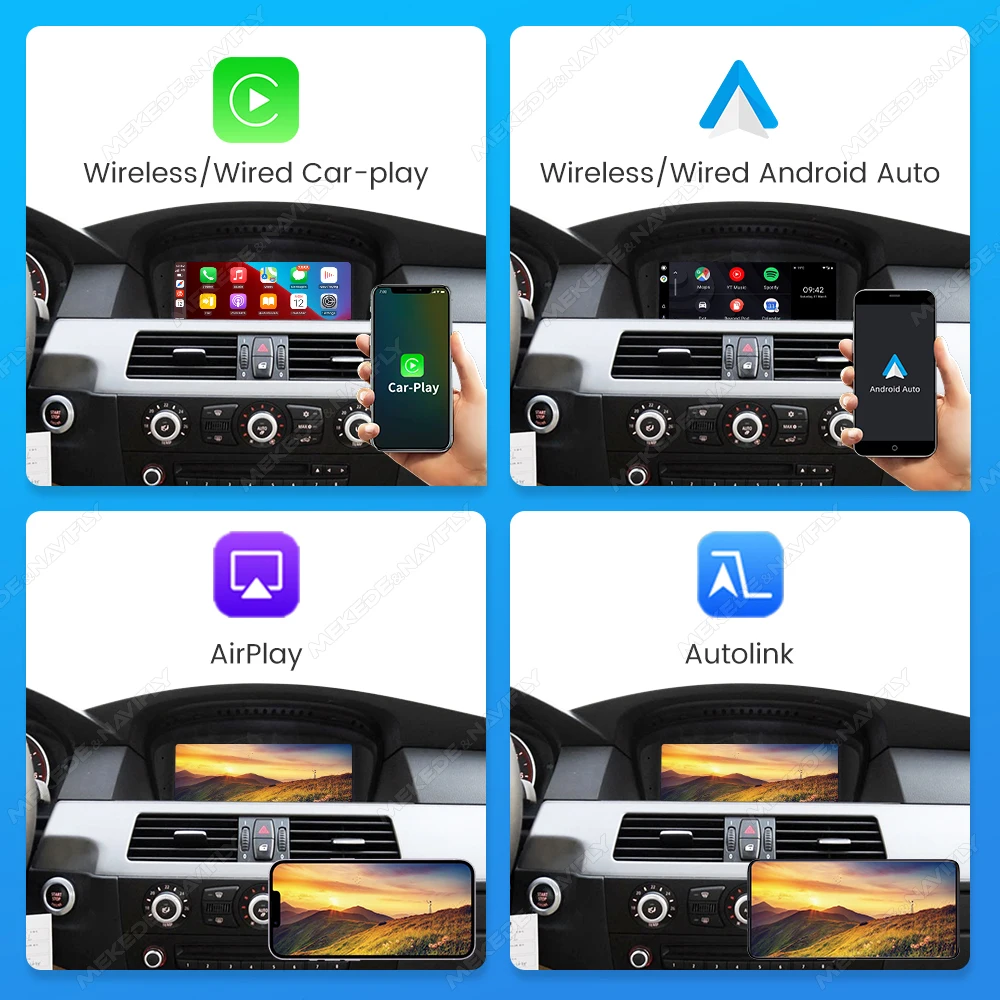 MEKEDE Radio para coche con sistema Linux de 8,8 pulgadas para BMW Serie 3 E60 E61 E63 E64 Serie 5 E90 E91 E92 E93 CCC CIC AirPlay Autolink CarPlay Android Auto GPS Navegación Reproductor Multimedia BT SWC Autoradio Reproductor de vídeo Unidad Principal Estéreo Sistema Inteligente 4