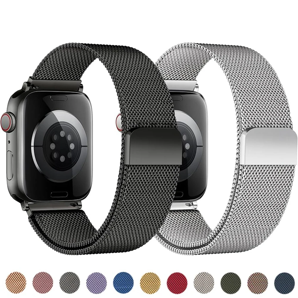 Bracelet en métal pour Bracelet de montre Apple 49mm 46mm 42mm 45mm 44mm 41mm 40mm Bracelet à boucle milanaise pour iWatch 11 10 9 8 7 6 5 4 SE Ultra 1 Bracelet en métal pour Bracelet de montre Apple 49mm 46mm 42mm 45mm 44mm 41mm 40mm Bracelet à boucle milanaise pour iWatch 11 10 9 8 7 6 5 4 SE Ultra 1