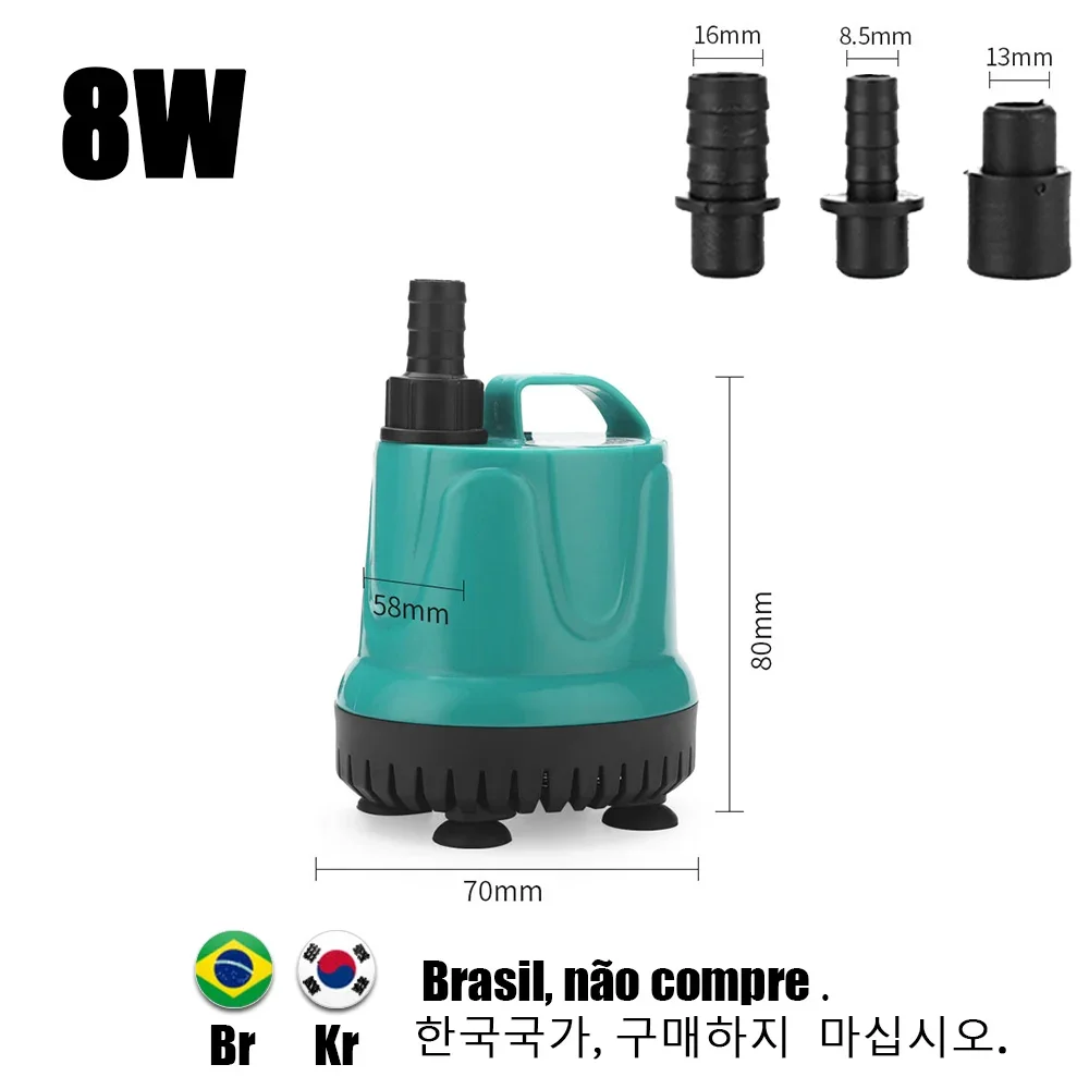 8W Tauchpumpe Mini Wasserpumpe 550L/H für Garten Aquarium 220-240V ABS