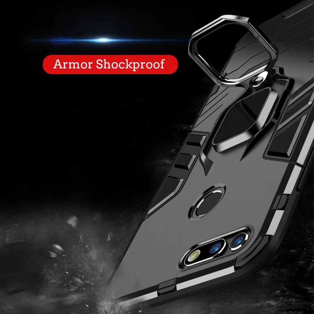 Durable Shockproof Armor Phone Case with Finger Ring Holder