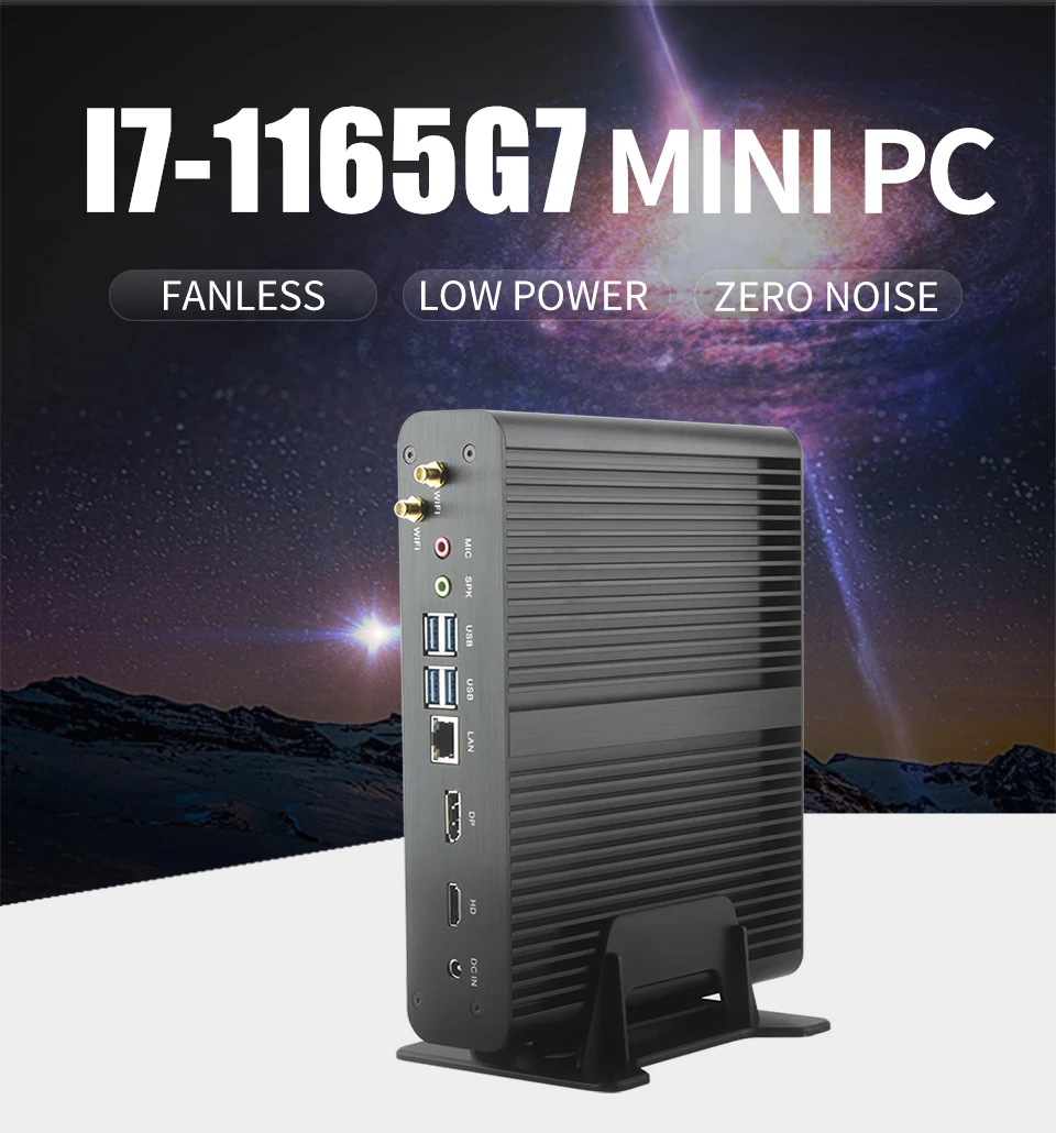 Experience Effortless Performance: Fanless Windows 11 Mini PC with Core i7 1165G7, 10710U, 10510U, 8565U, Dual DDR4, M.2 NVMe, 4K HD DP, WIFI - Ideal for Office and Business Desktop Computing. Description Image.This Product Can Be Found With The Tag Names Barebone Mini PC, Computer Office, Mini