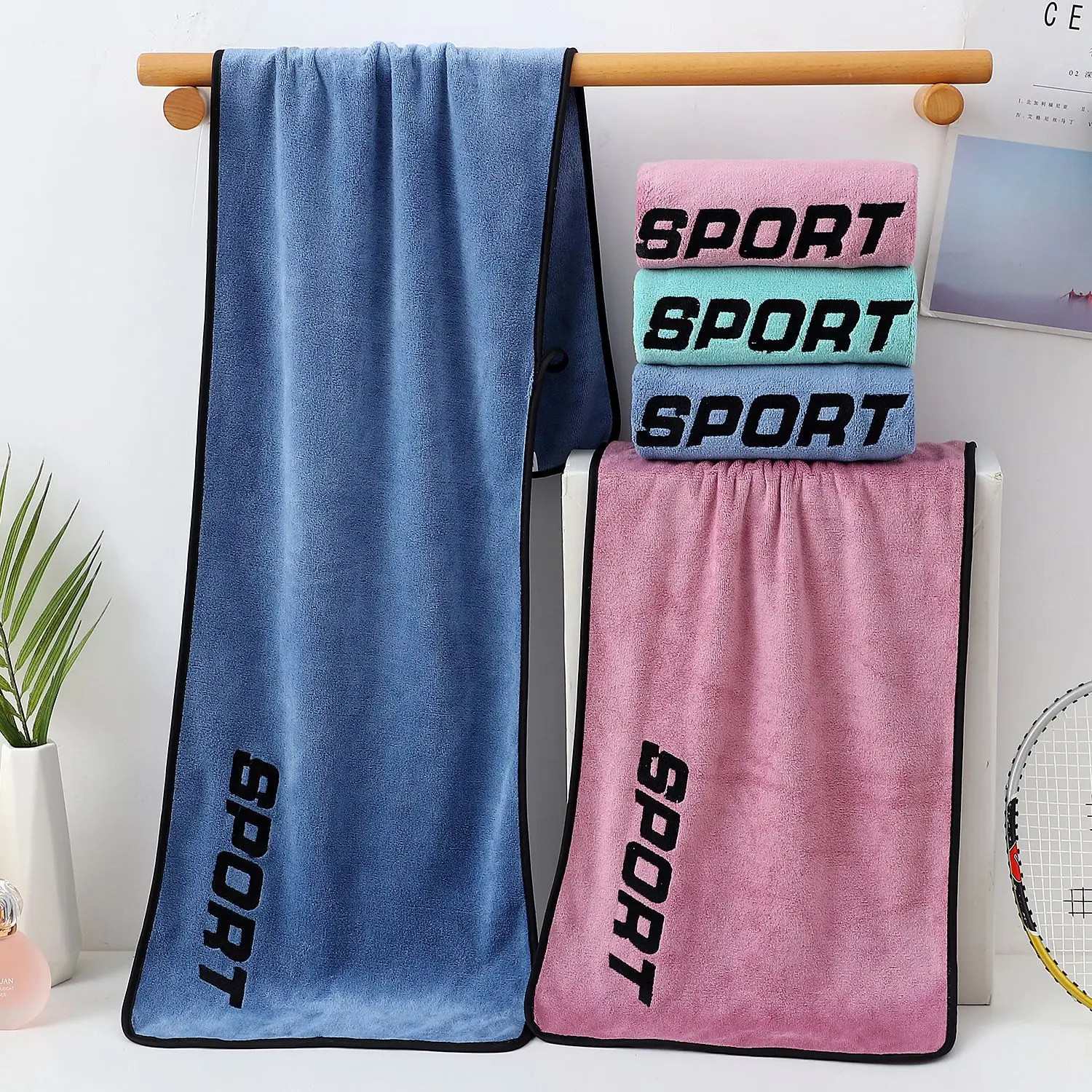 30 * 110cm Sports Towel ultra-fine fiber Gym Workout Sweat absorption towel Yoga Quick drying exercise Beach quick dry Towel 4