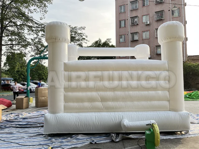 Inflatable White Bounce House PVC Inflatable Bouncy Castle/Moon Bounce House/Bridal Bounce Wedding Bounce House White 6