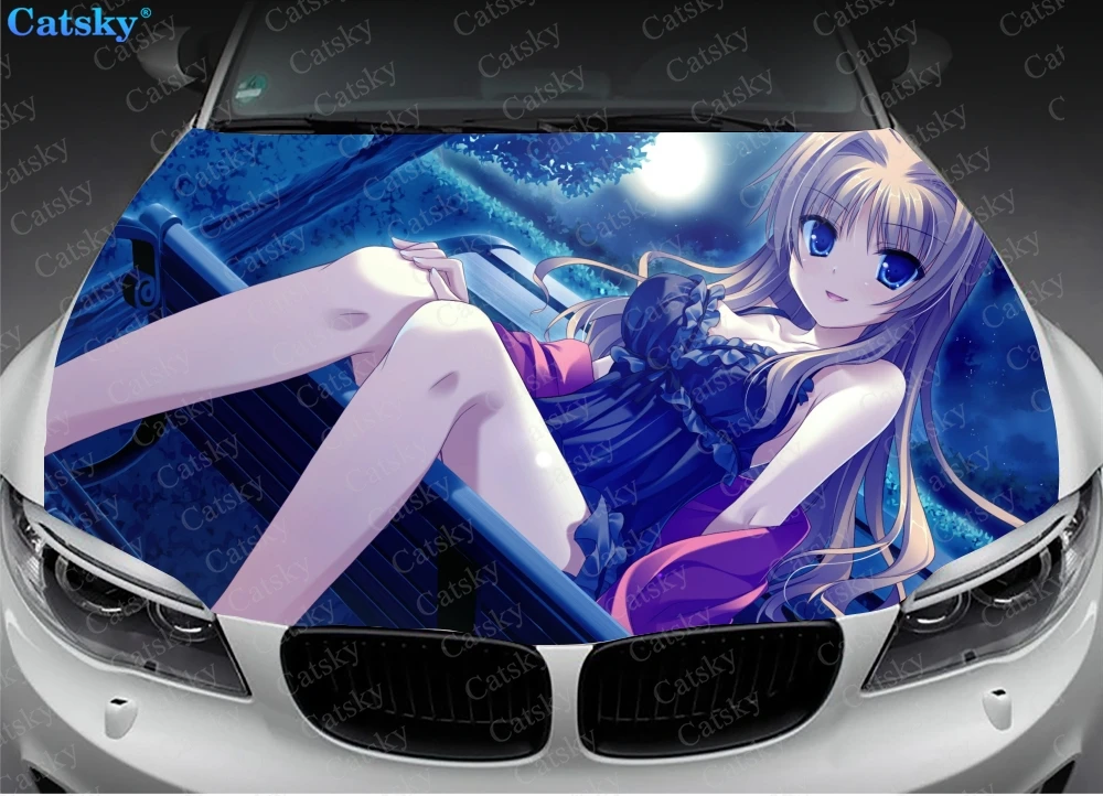 

Anime Girl Car Hood Sticker,Sword Car Hood Decoration, Hood Protection Cover, Vinyl Car Sticker, Custom Side Sticker Car Decals