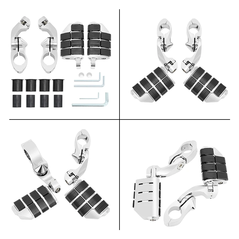 KEMIMOTO Repose-pieds De Moto Pour Sportster Softail Dyna Electra Glide Road King Street Glide Avec Protection Moteur De 3,2 Cm, Barre D'autoroute 3 ,2 Cm