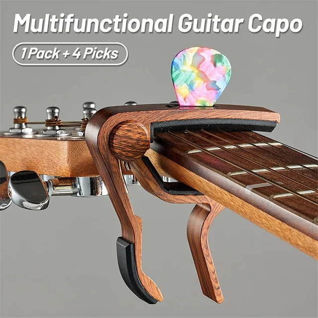 Capodastre Guitare En Alliage - Pour 6 Cordes, Guitare Folk, électrique, Acoustique, Ukulélé, Mandoline, Banjo - Noir